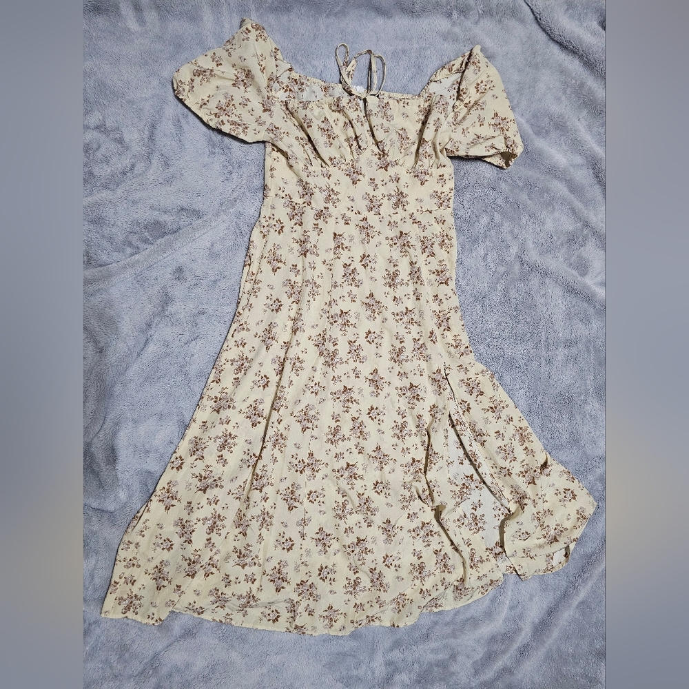 SHEIN Cream Floral Dress